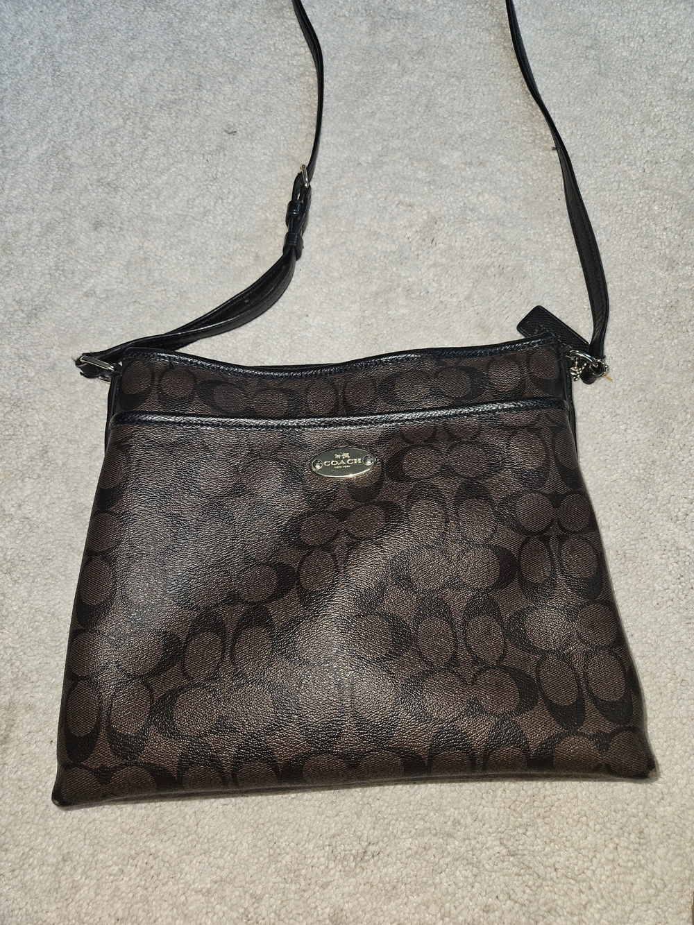 Coach Signature Crossbody in Brown/Black - Picture 5 of 11